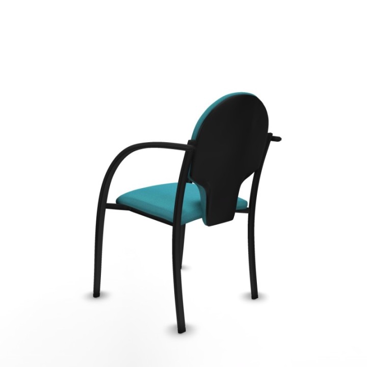 Pack 2 sillas Hellín chasis 4 patas negro bali turquesa