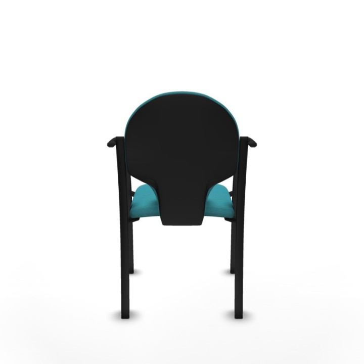 Pack 2 sillas Hellín chasis 4 patas negro bali turquesa