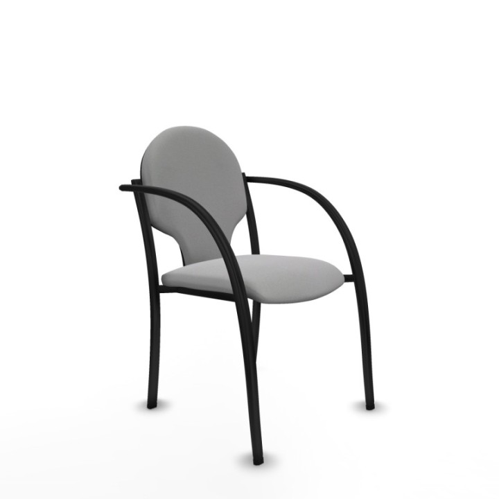 Pack 2 sillas Hellín chasis 4 patas negro bali gris claro