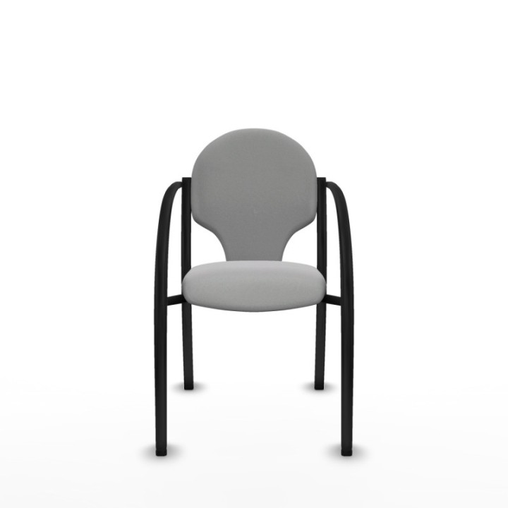 Pack 2 sillas Hellín chasis 4 patas negro bali gris claro