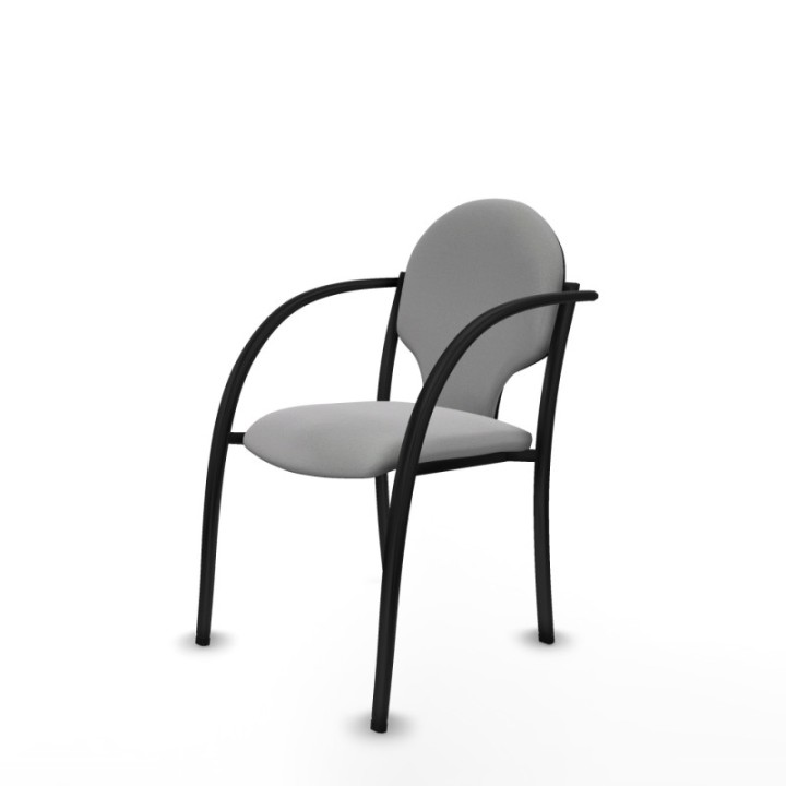 Pack 2 sillas Hellín chasis 4 patas negro bali gris claro