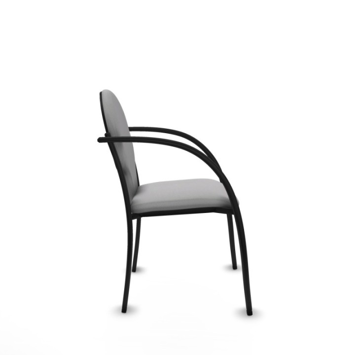 Pack 2 sillas Hellín chasis 4 patas negro bali gris claro