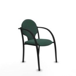 Pack 2 sillas Hellín chasis 4 patas negro bali verde botella