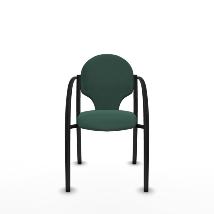 Pack 2 sillas Hellín chasis 4 patas negro bali verde botella