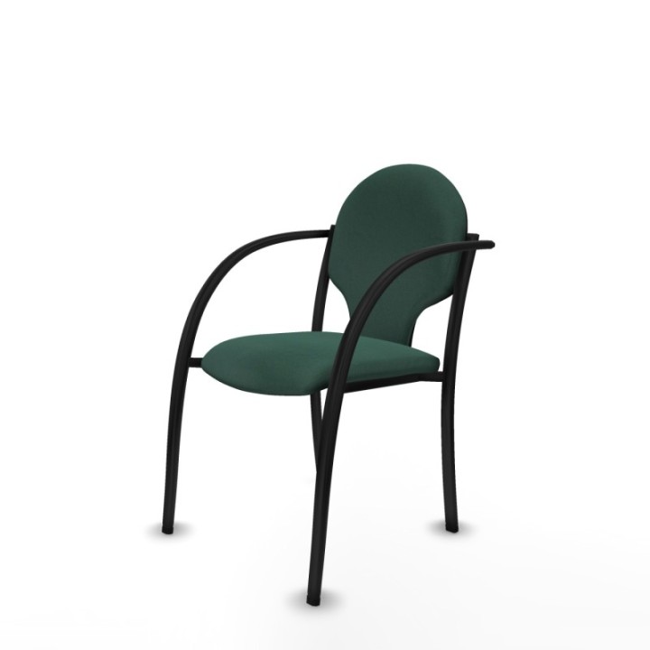 Pack 2 sillas Hellín chasis 4 patas negro bali verde botella