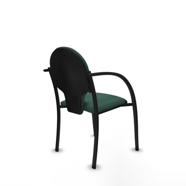 Pack 2 sillas Hellín chasis 4 patas negro bali verde botella