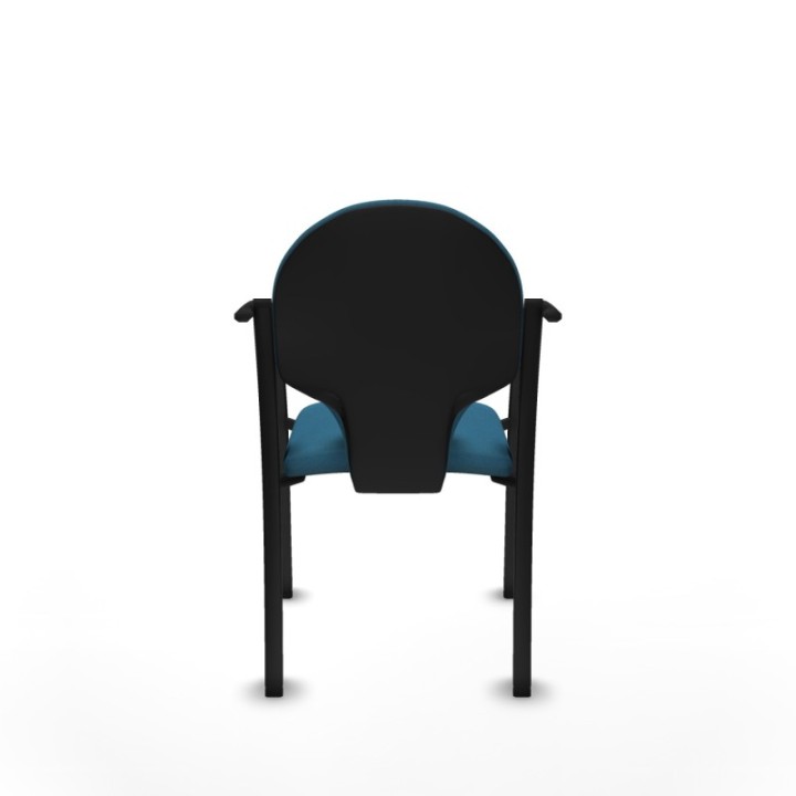 Pack 2 sillas Hellín chasis 4 patas negro bali verde petroleo