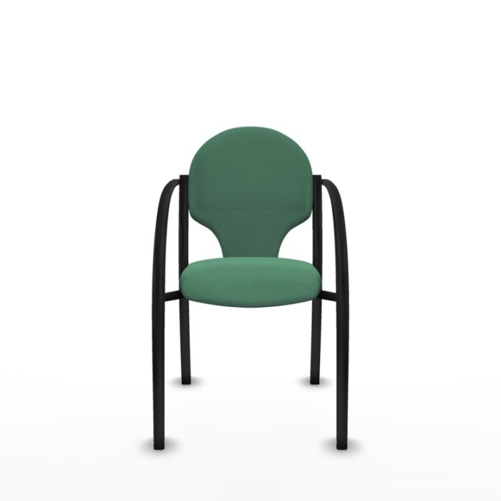 Pack 2 sillas Hellín chasis 4 patas negro bali verde esmeralda