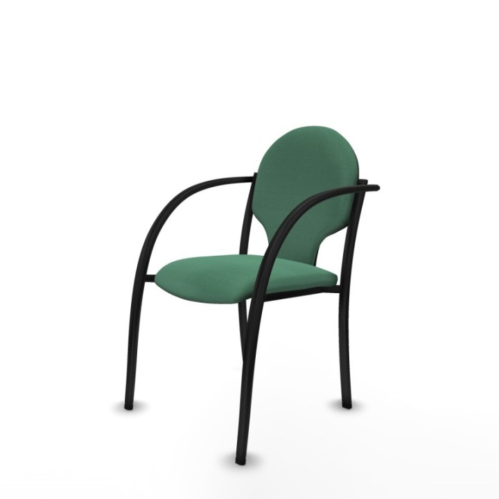 Pack 2 sillas Hellín chasis 4 patas negro bali verde esmeralda