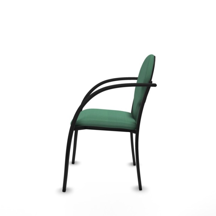 Pack 2 sillas Hellín chasis 4 patas negro bali verde esmeralda