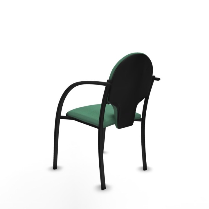 Pack 2 sillas Hellín chasis 4 patas negro bali verde esmeralda
