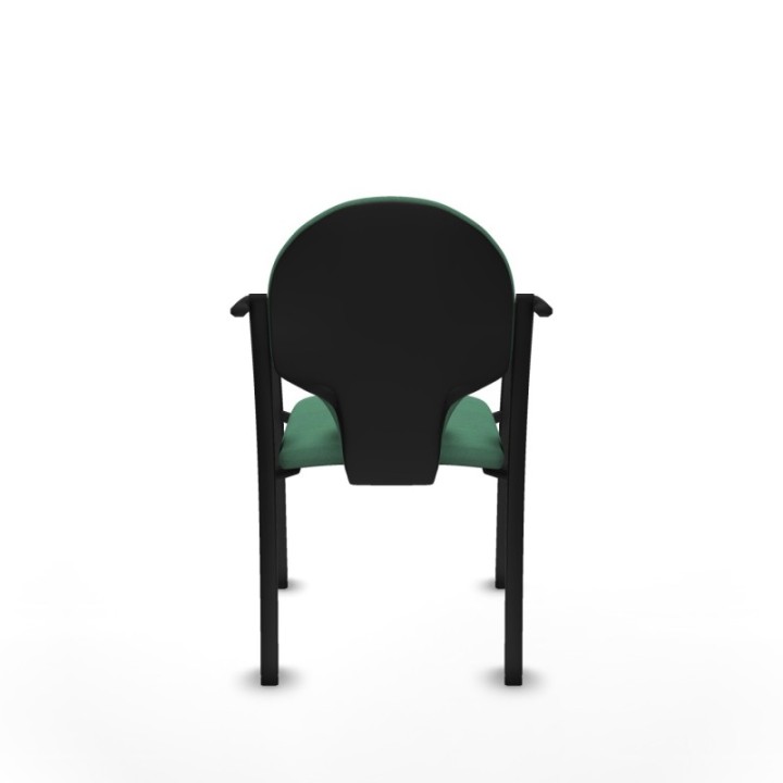 Pack 2 sillas Hellín chasis 4 patas negro bali verde esmeralda