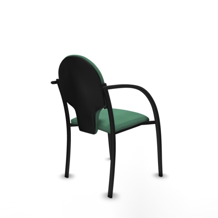 Pack 2 sillas Hellín chasis 4 patas negro bali verde esmeralda