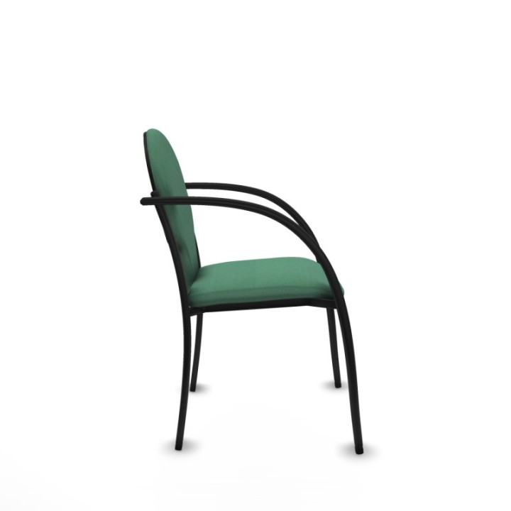 Pack 2 sillas Hellín chasis 4 patas negro bali verde esmeralda