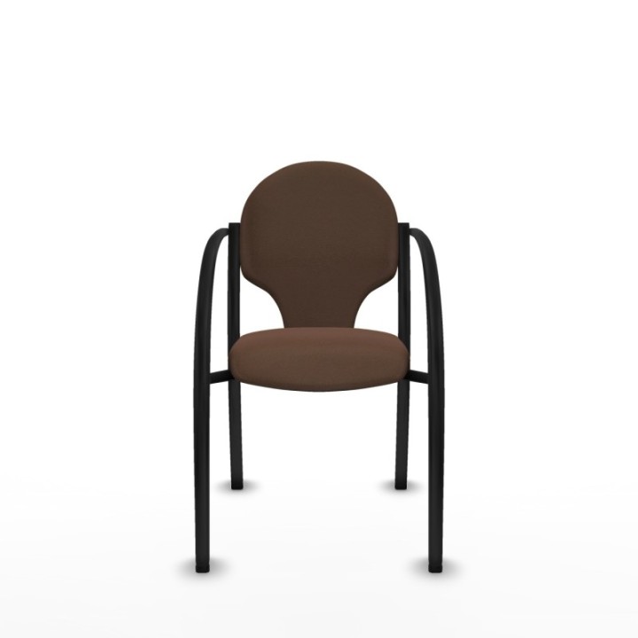 Pack 2 sillas Hellín chasis 4 patas negro bali marrón oscuro