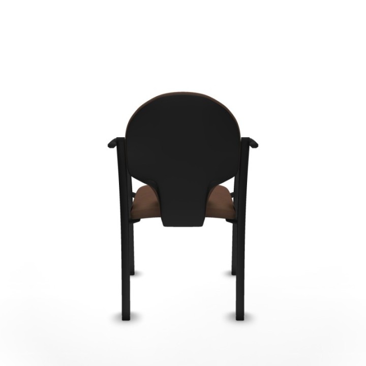 Pack 2 sillas Hellín chasis 4 patas negro bali marrón oscuro