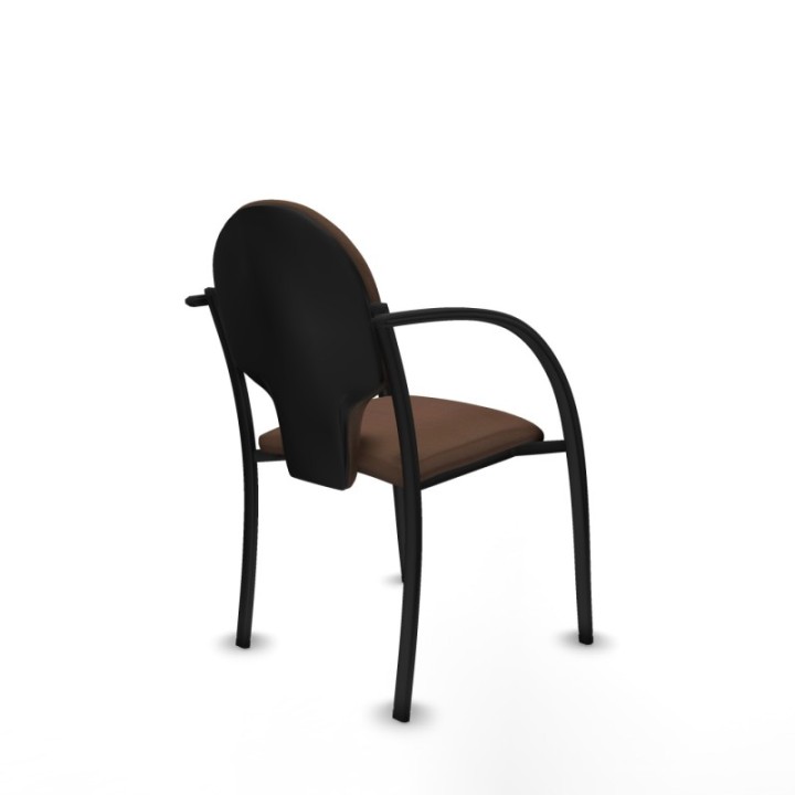 Pack 2 sillas Hellín chasis 4 patas negro bali marrón oscuro