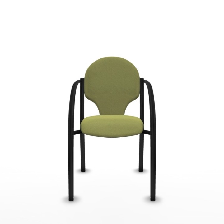 Pack 2 sillas Hellín chasis 4 patas negro bali verde oliva