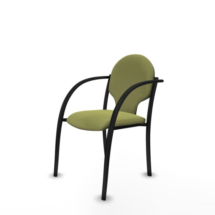 Pack 2 sillas Hellín chasis 4 patas negro bali verde oliva