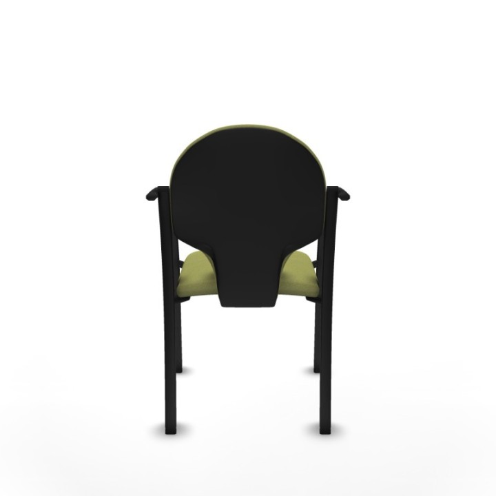 Pack 2 sillas Hellín chasis 4 patas negro bali verde oliva