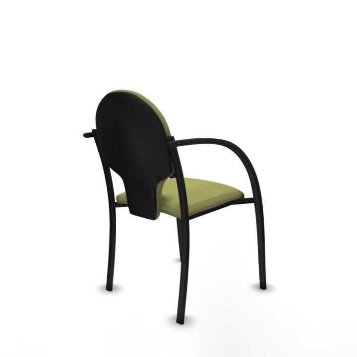 Pack 2 sillas Hellín chasis 4 patas negro bali verde oliva