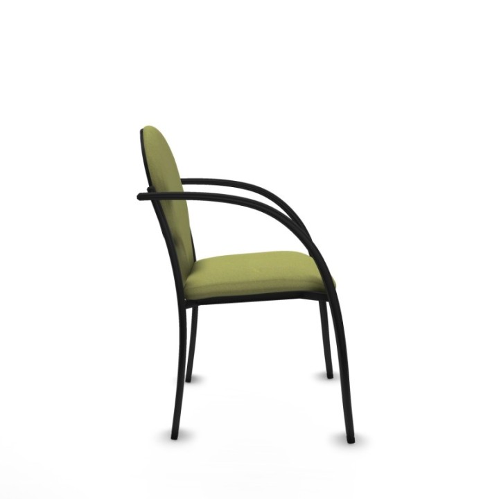 Pack 2 sillas Hellín chasis 4 patas negro bali verde oliva