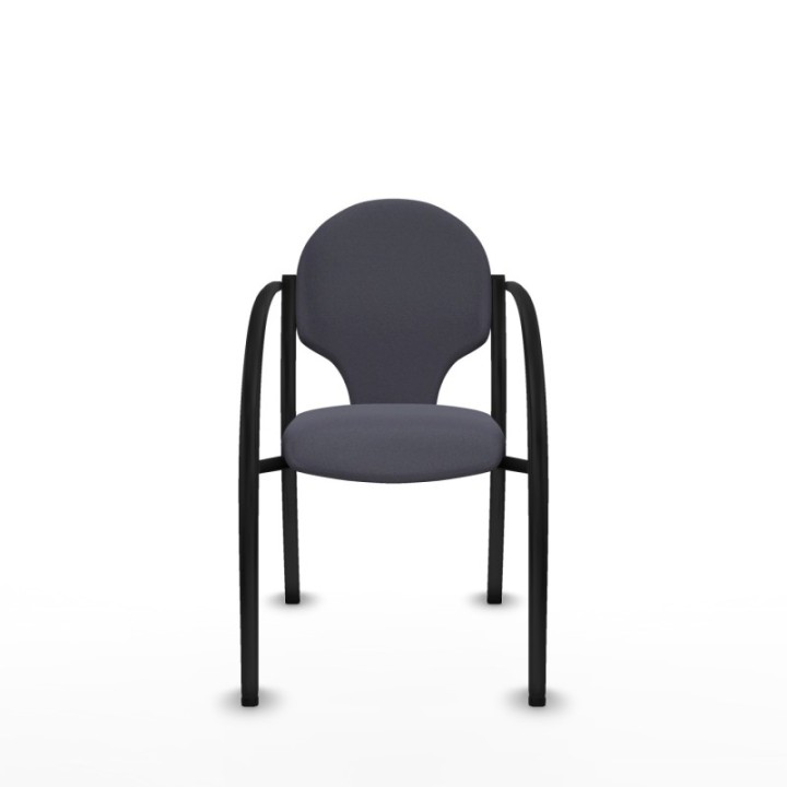 Pack 2 sillas Hellín chasis 4 patas negro bali gris oscuro