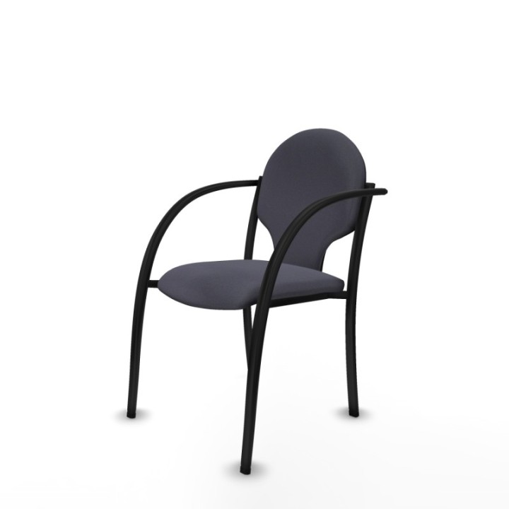 Pack 2 sillas Hellín chasis 4 patas negro bali gris oscuro