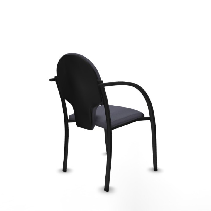 Pack 2 sillas Hellín chasis 4 patas negro bali gris oscuro