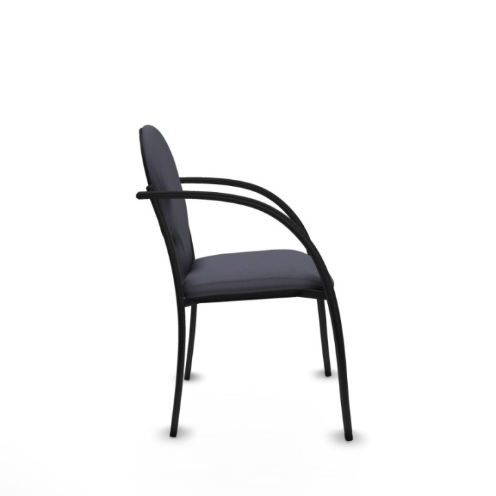 Pack 2 sillas Hellín chasis 4 patas negro bali gris oscuro