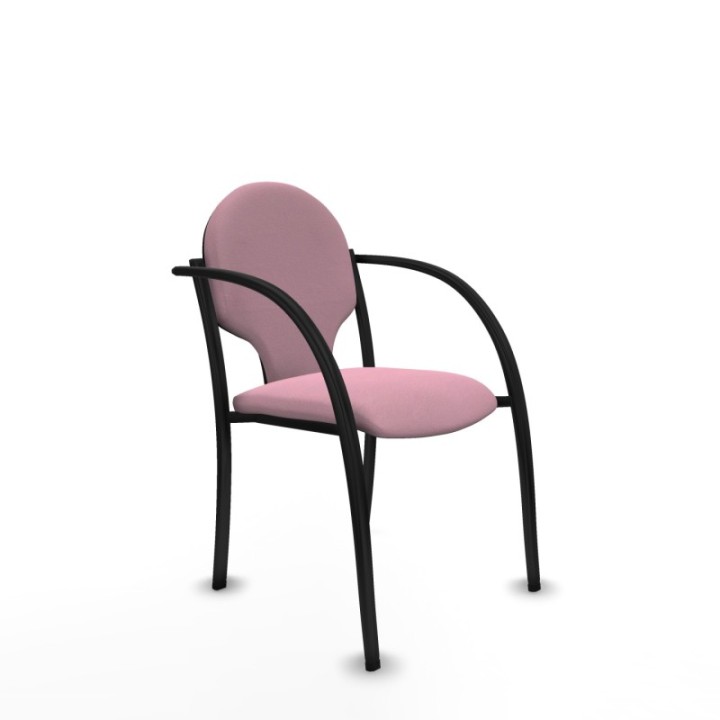 Pack 2 sillas Hellín chasis 4 patas negro bali rosa