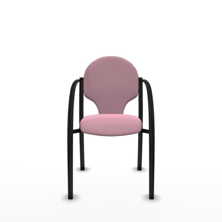 Pack 2 sillas Hellín chasis 4 patas negro bali rosa