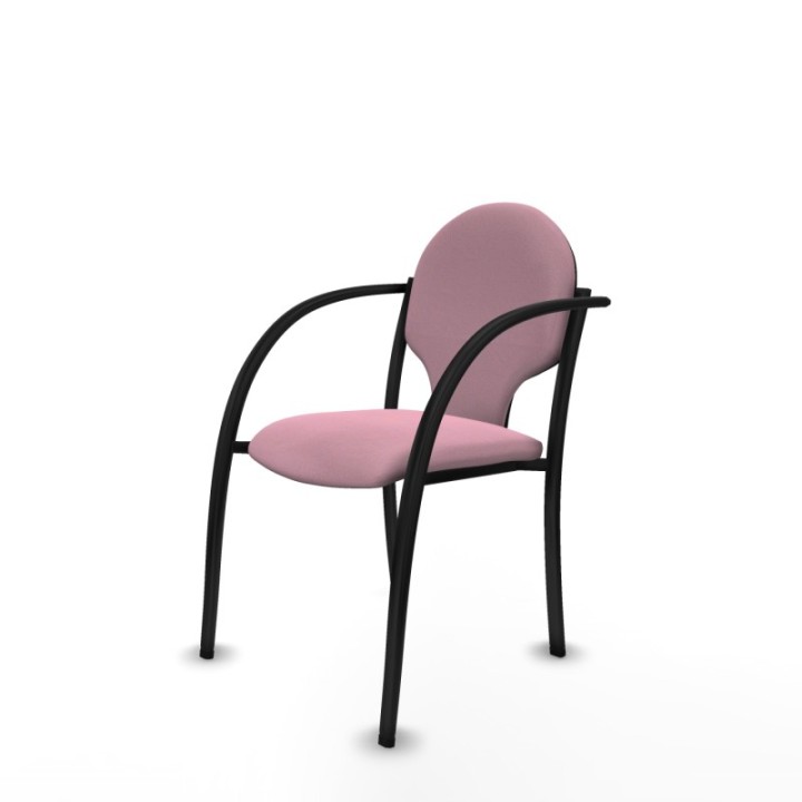 Pack 2 sillas Hellín chasis 4 patas negro bali rosa