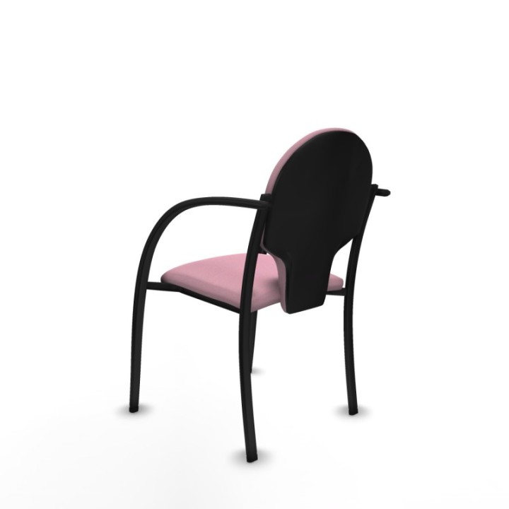 Pack 2 sillas Hellín chasis 4 patas negro bali rosa