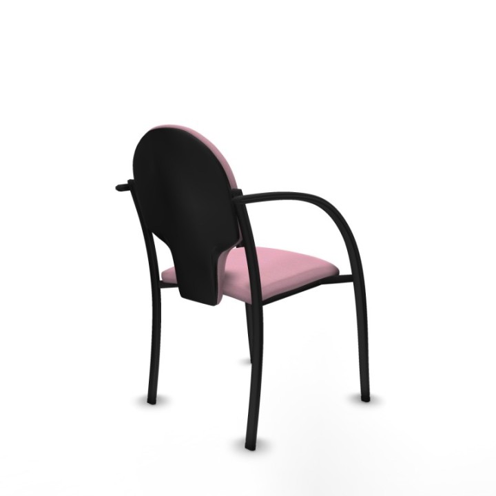 Pack 2 sillas Hellín chasis 4 patas negro bali rosa
