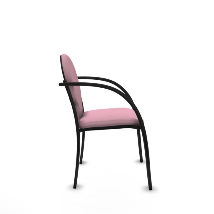 Pack 2 sillas Hellín chasis 4 patas negro bali rosa