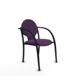 Pack 2 sillas Hellín chasis 4 patas negro bali morado