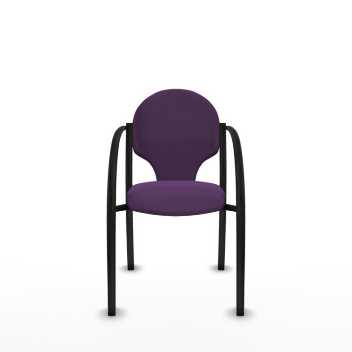 Pack 2 sillas Hellín chasis 4 patas negro bali morado