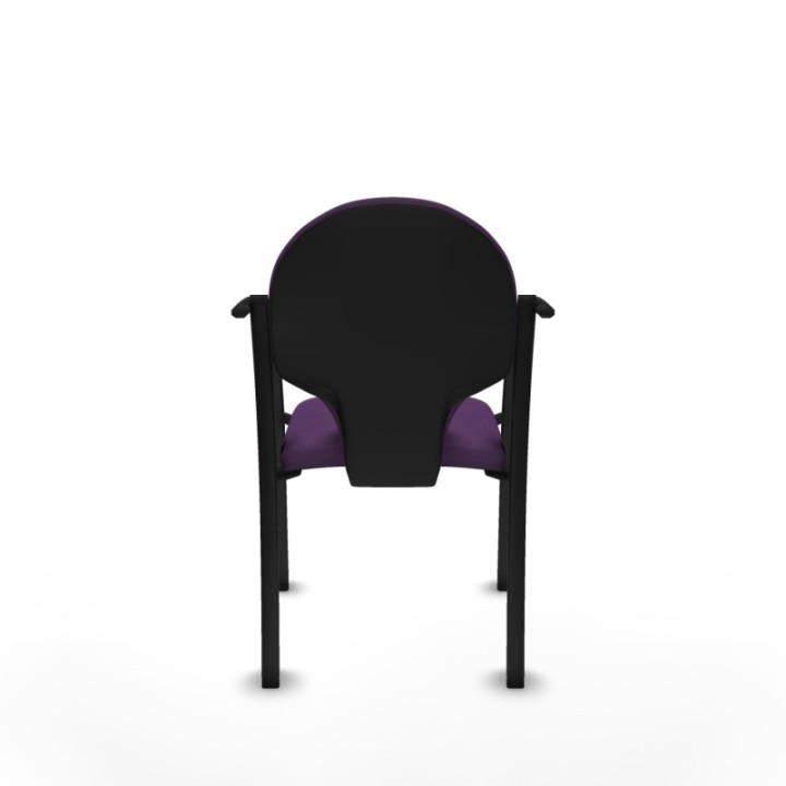 Pack 2 sillas Hellín chasis 4 patas negro bali morado