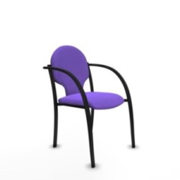 Pack 2 sillas Hellín chasis 4 patas negro bali lila