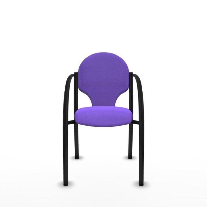 Pack 2 sillas Hellín chasis 4 patas negro bali lila