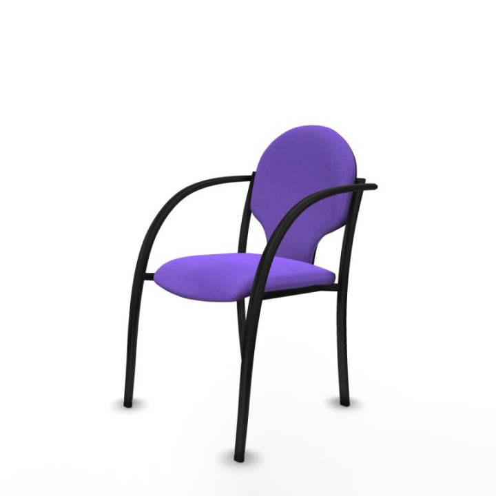 Pack 2 sillas Hellín chasis 4 patas negro bali lila