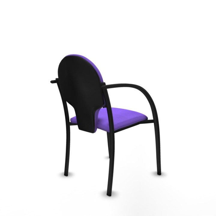 Pack 2 sillas Hellín chasis 4 patas negro bali lila