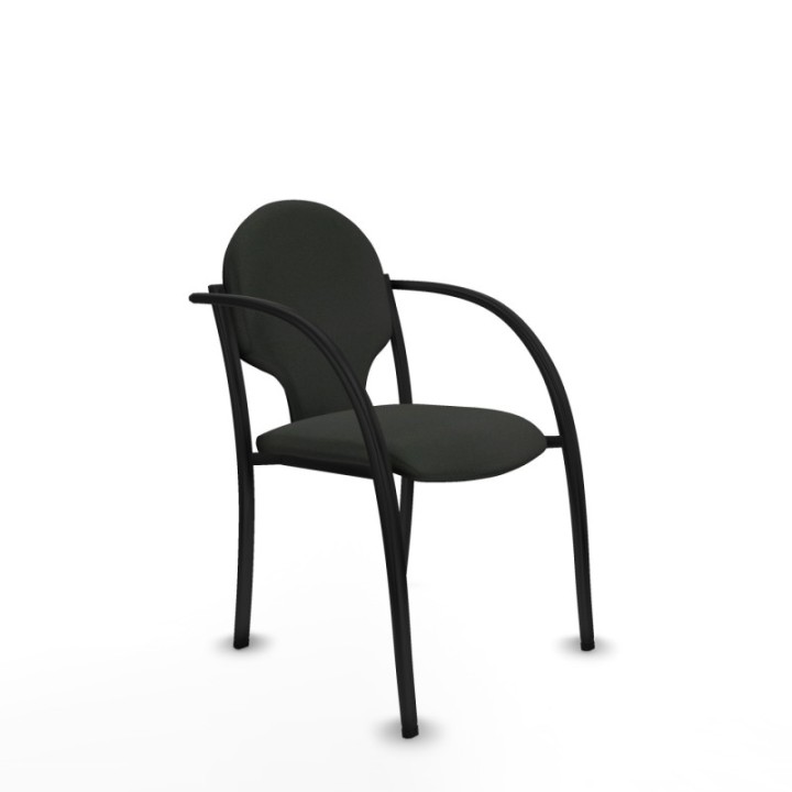 Pack 2 sillas Hellín chasis 4 patas negro bali negro