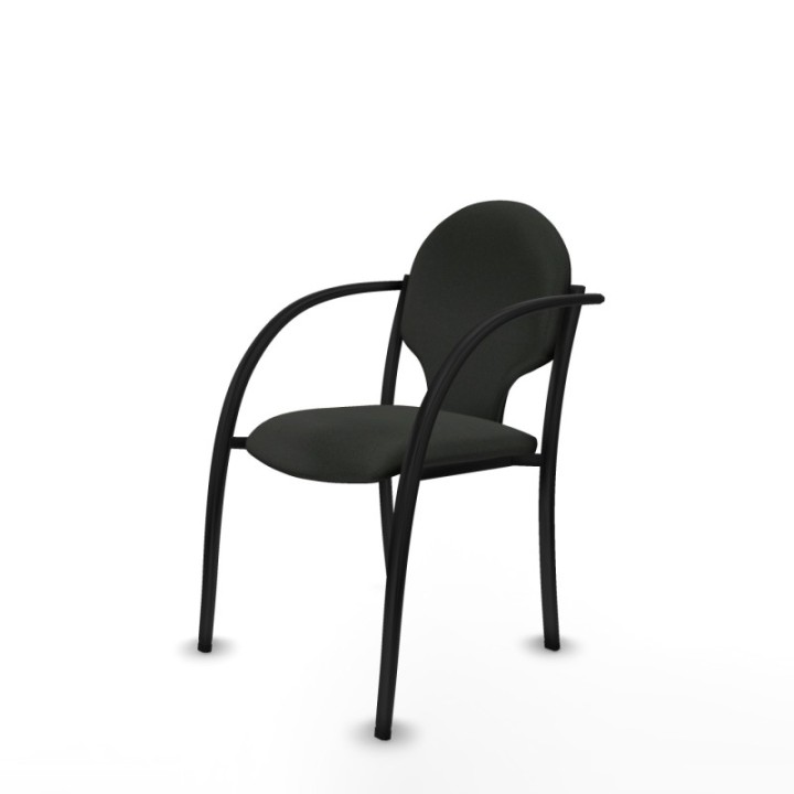 Pack 2 sillas Hellín chasis 4 patas negro bali negro