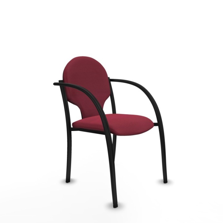 Pack 2 sillas Hellín chasis 4 patas negro bali granate