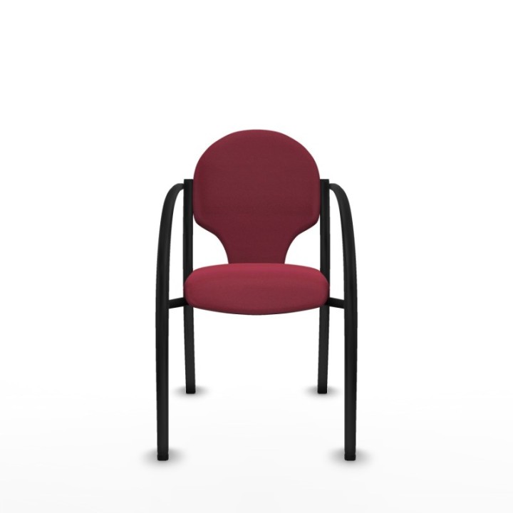 Pack 2 sillas Hellín chasis 4 patas negro bali granate