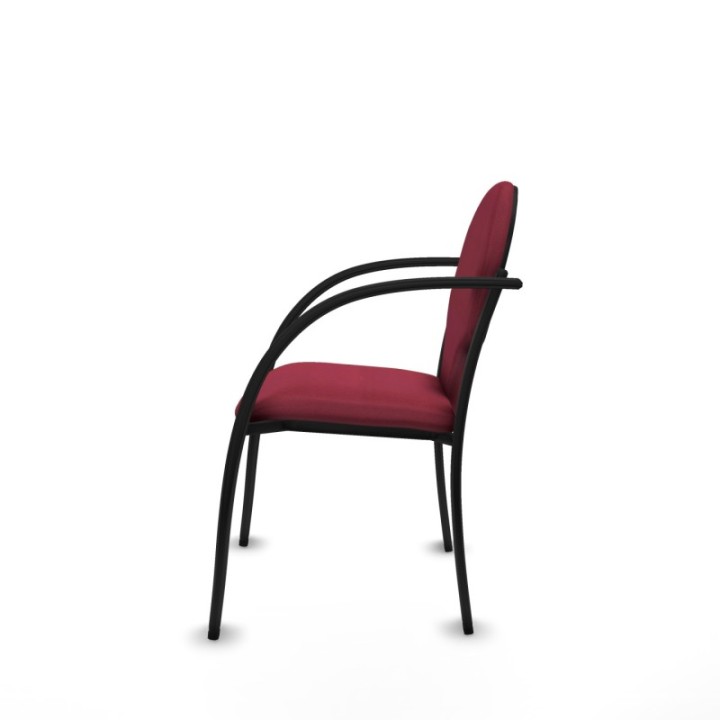 Pack 2 sillas Hellín chasis 4 patas negro bali granate