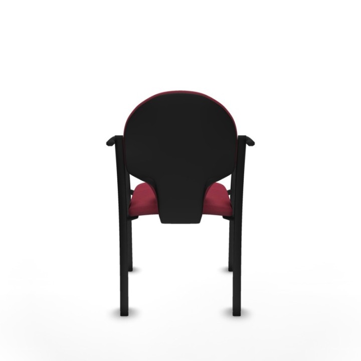 Pack 2 sillas Hellín chasis 4 patas negro bali granate