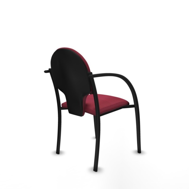 Pack 2 sillas Hellín chasis 4 patas negro bali granate